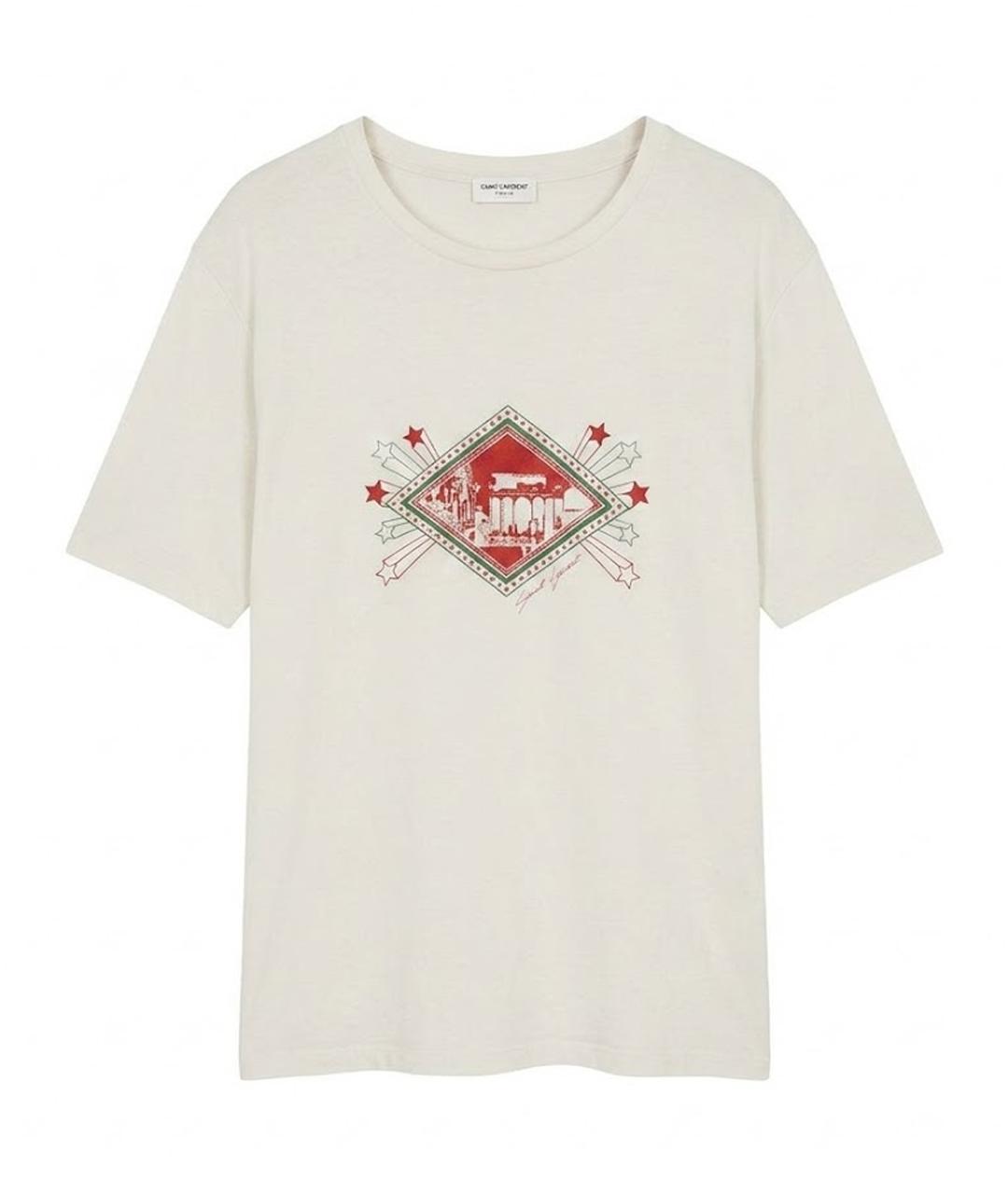 SAINT LAURENT Белая хлопковая футболка, фото 1