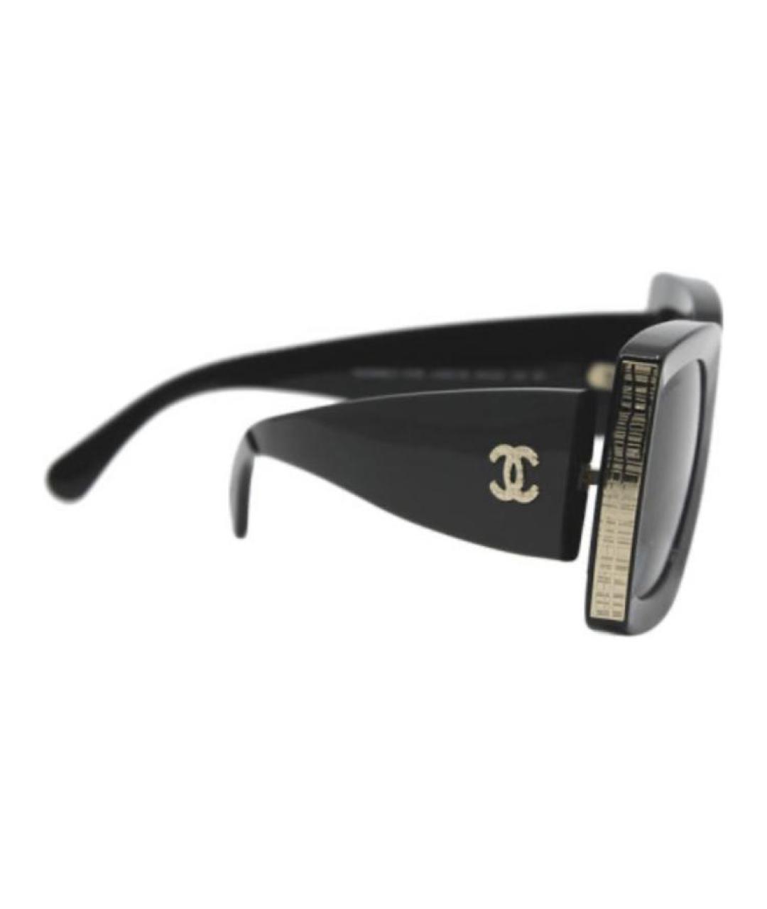 CHANEL Черные пластиковые солнцезащитные очки, фото 2