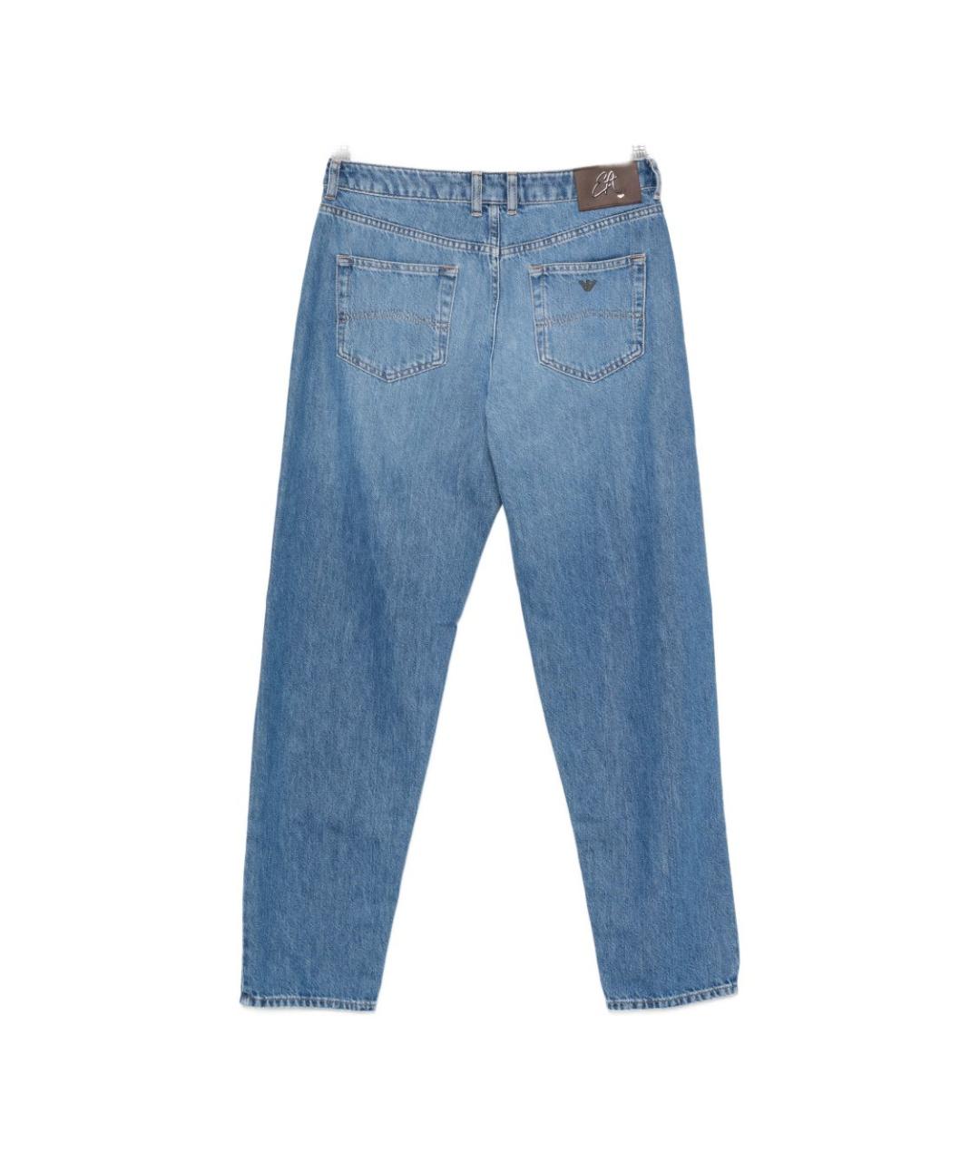 EMPORIO ARMANI Синие хлопковые прямые джинсы, фото 3