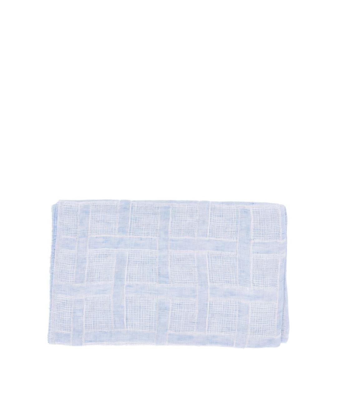 EMPORIO ARMANI Голубой льняной шарф, фото 2