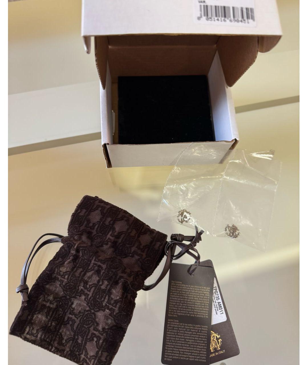 ROBERTO CAVALLI Золотые металлические серьги, фото 7