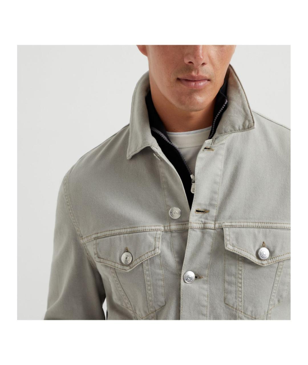 BRUNELLO CUCINELLI Хаки куртка, фото 2