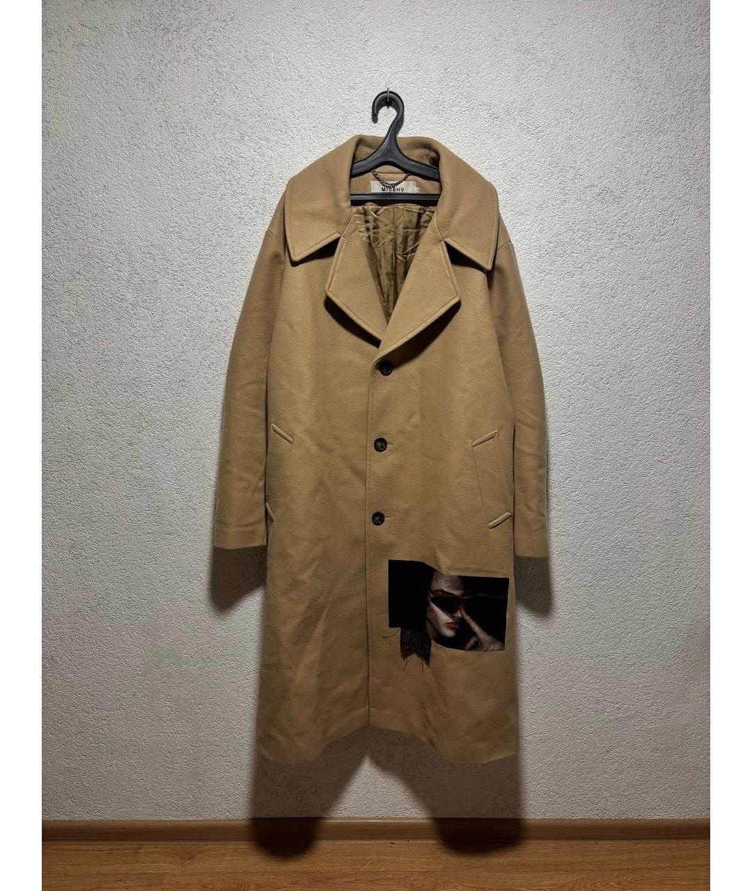 MISBHV Бежевое шерстяное пальто, фото 5