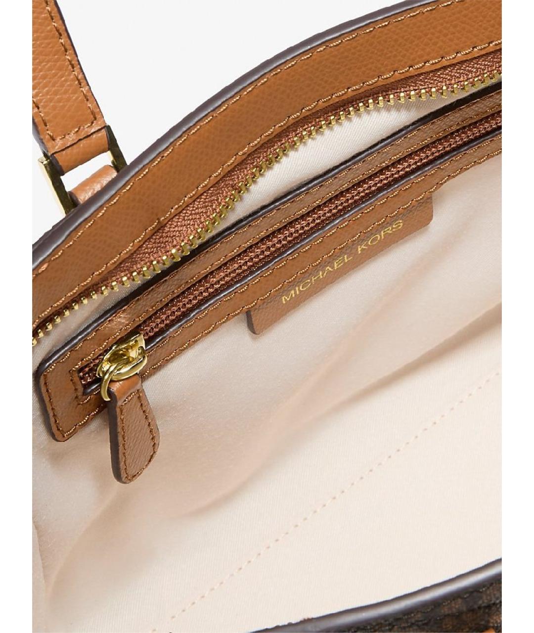 MICHAEL KORS Коричневая кожаная сумка тоут, фото 3