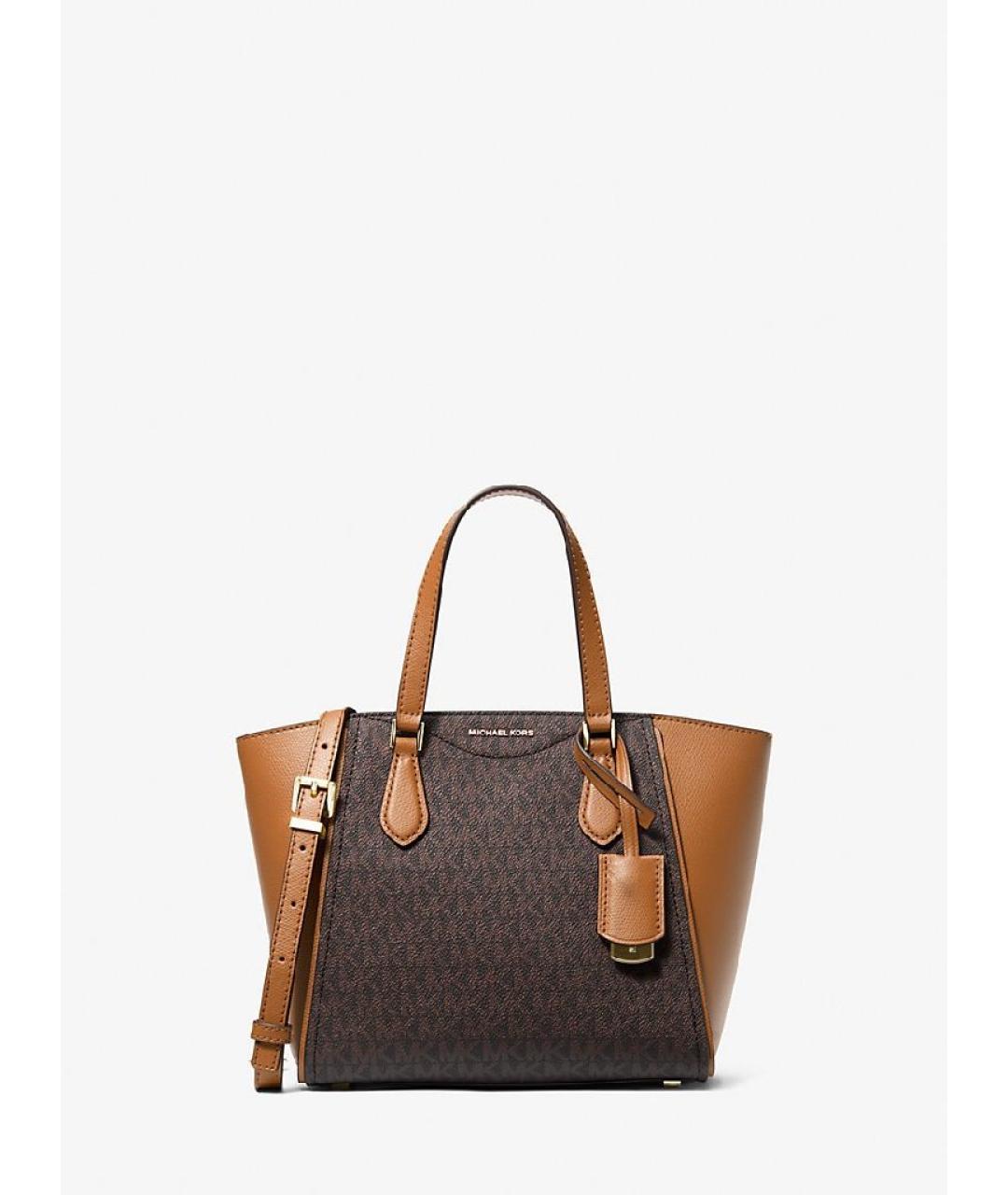 MICHAEL KORS Коричневая кожаная сумка тоут, фото 10