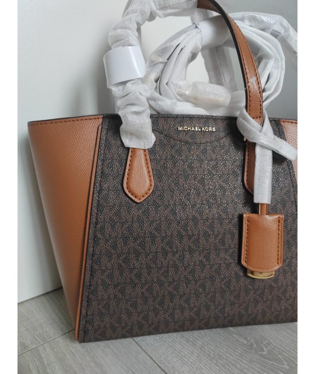 MICHAEL KORS Коричневая кожаная сумка тоут, фото 6