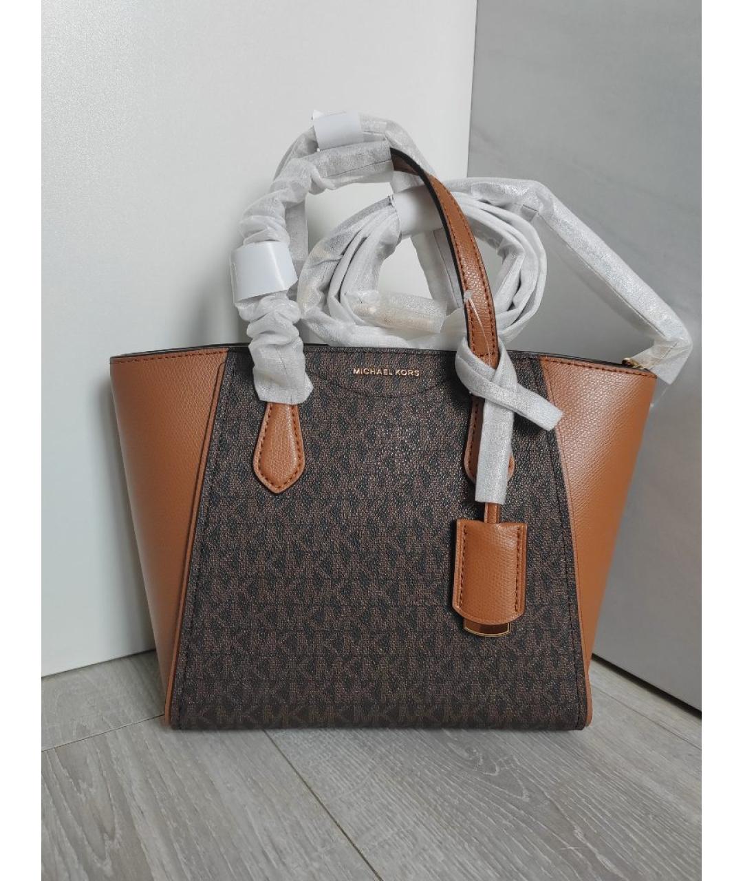 MICHAEL KORS Коричневая кожаная сумка тоут, фото 5