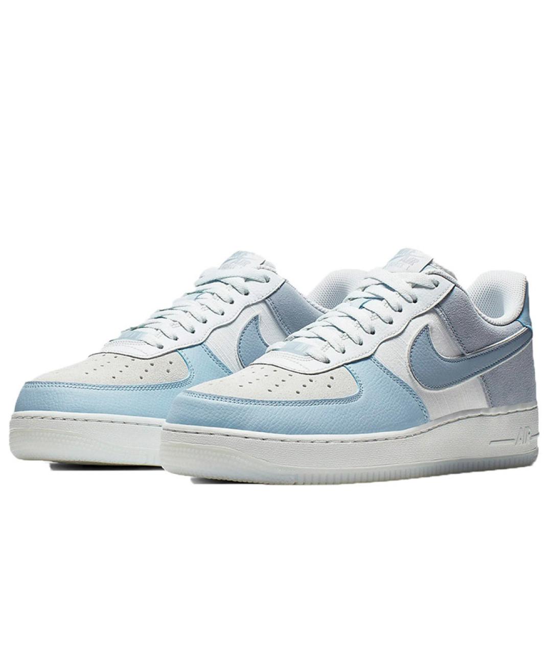 NIKE Голубые кожаные низкие кроссовки / кеды, фото 3