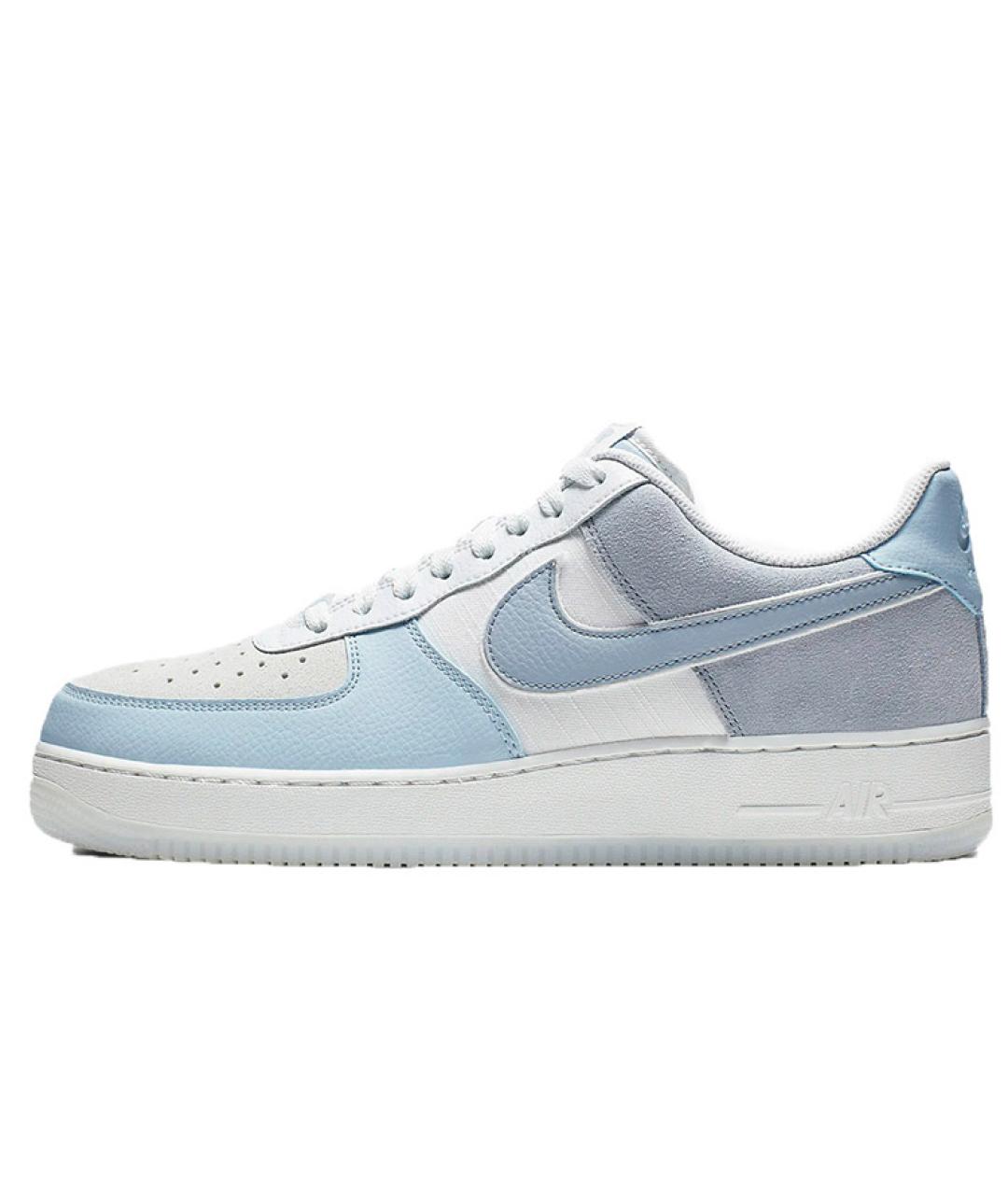 NIKE Голубые кожаные низкие кроссовки / кеды, фото 2