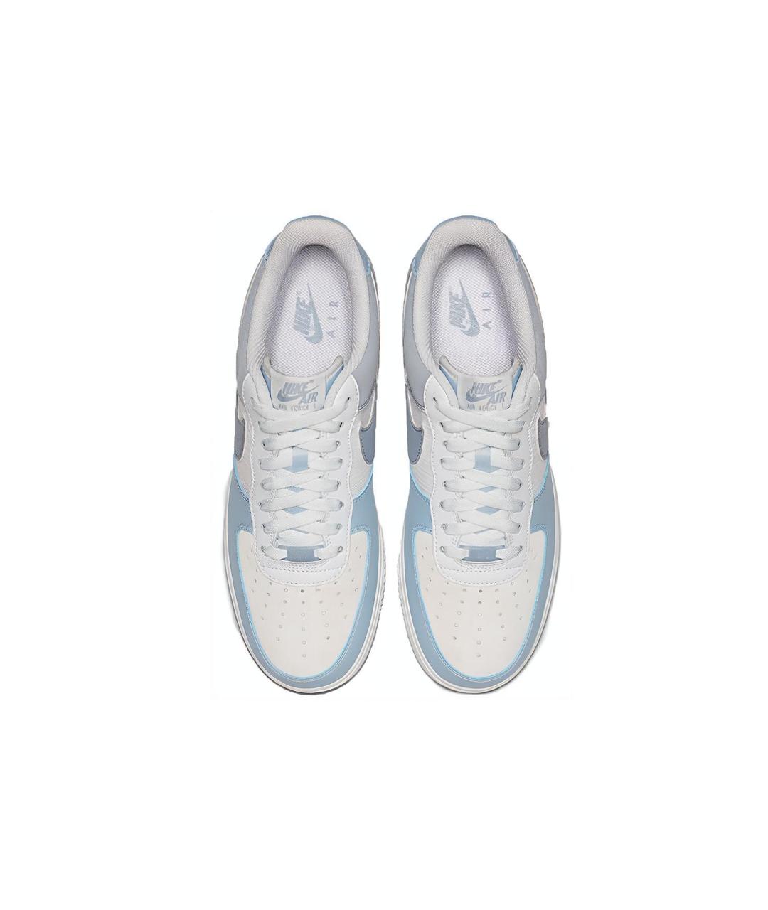 NIKE Голубые кожаные низкие кроссовки / кеды, фото 4