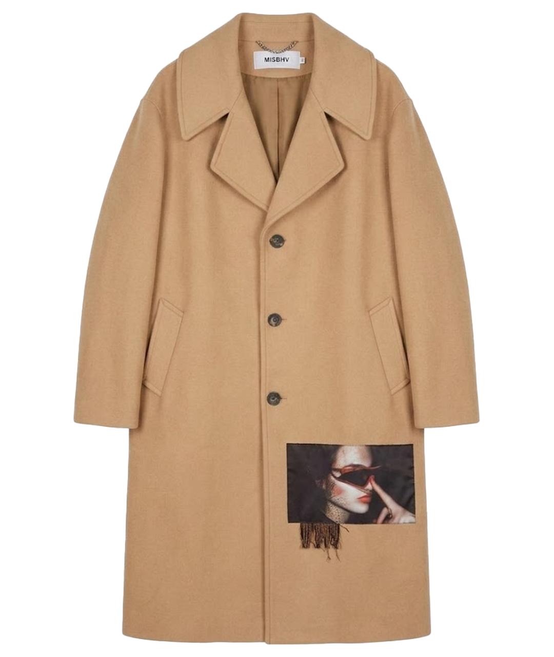MISBHV Бежевое шерстяное пальто, фото 1