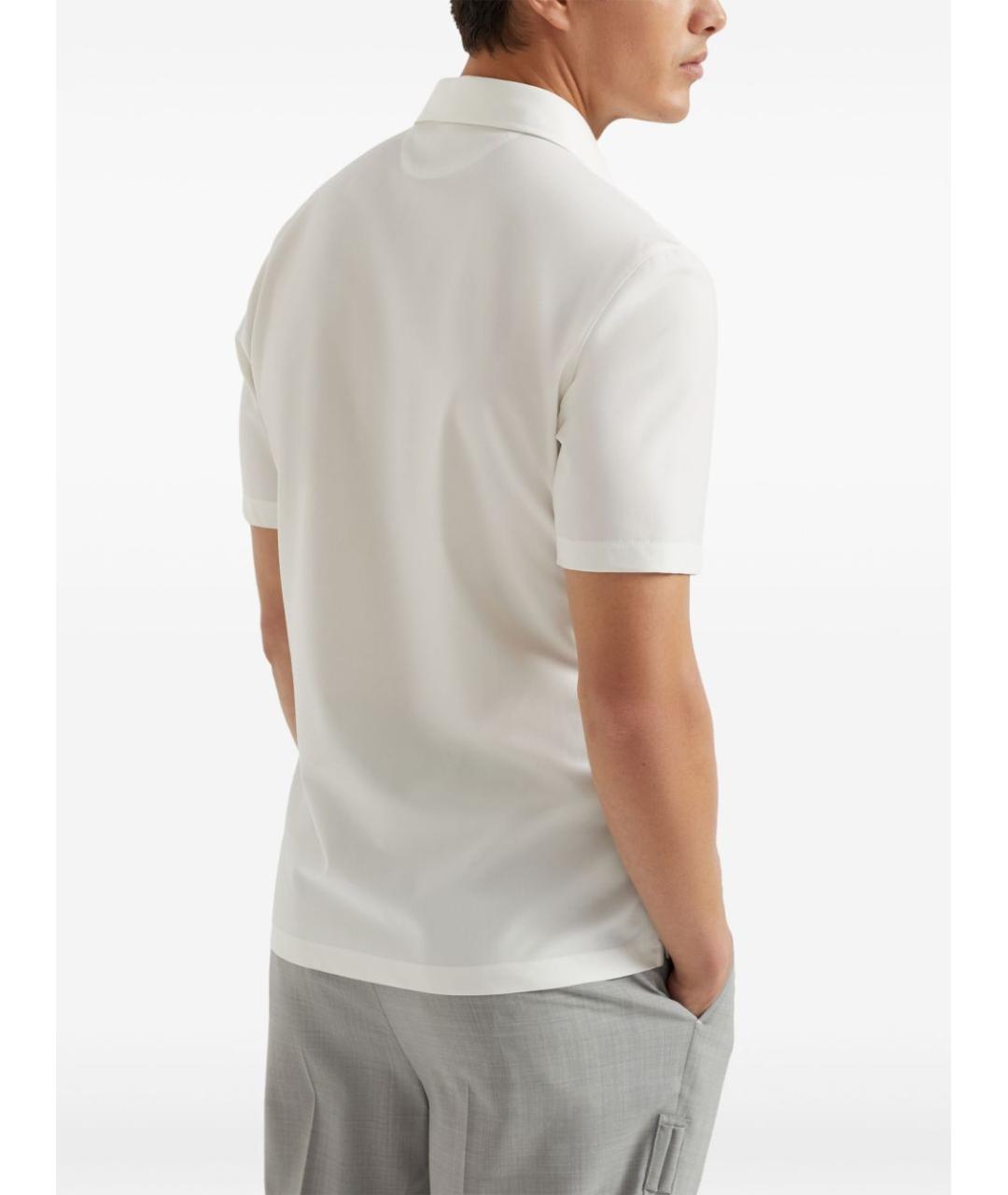 BRUNELLO CUCINELLI Белое поло с коротким рукавом, фото 5