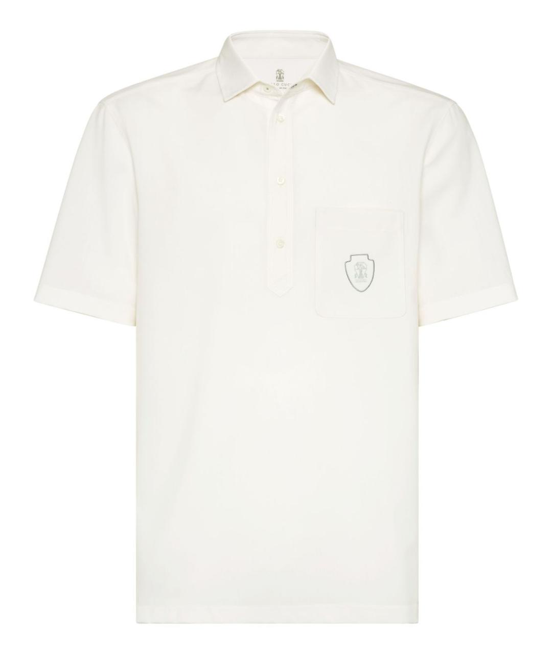 BRUNELLO CUCINELLI Белое поло с коротким рукавом, фото 1