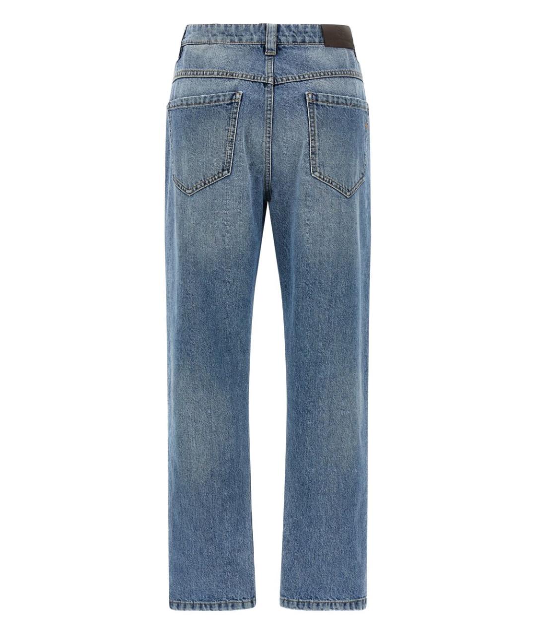 BRUNELLO CUCINELLI Синие прямые джинсы, фото 4