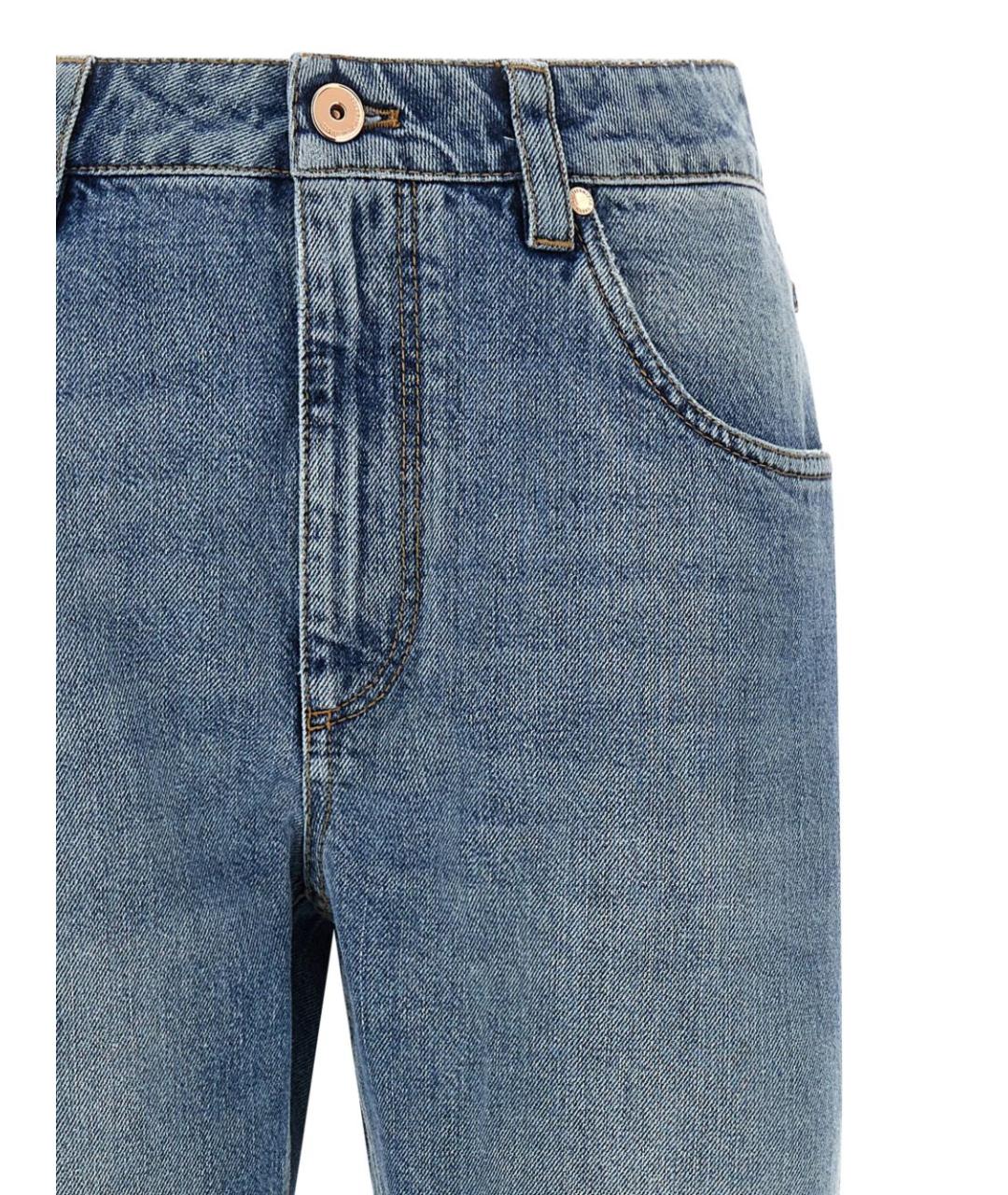 BRUNELLO CUCINELLI Синие прямые джинсы, фото 3