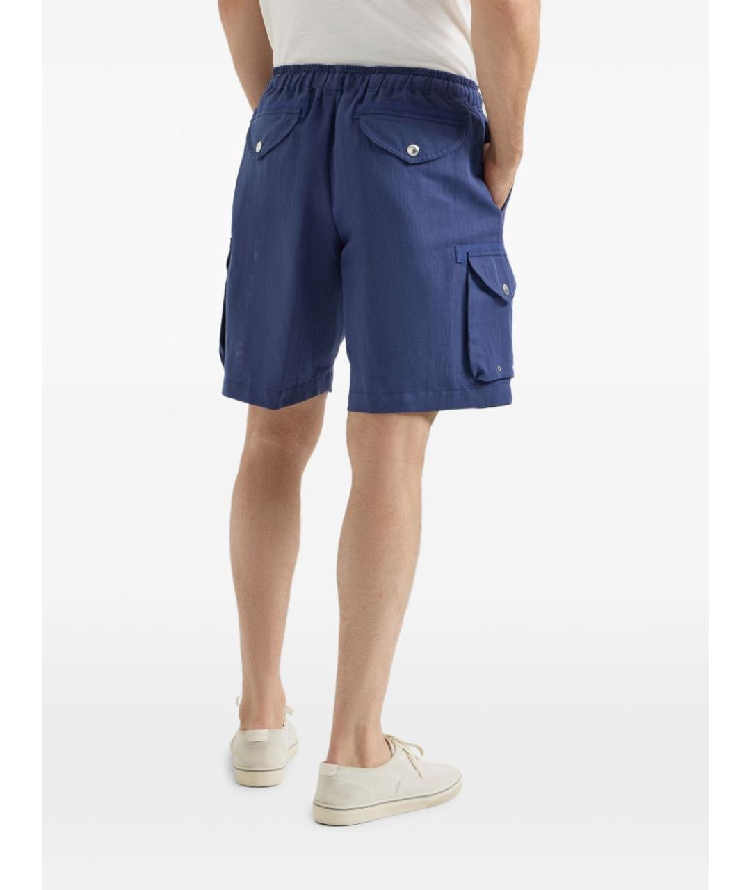BRUNELLO CUCINELLI Синие хлопковые шорты, фото 5