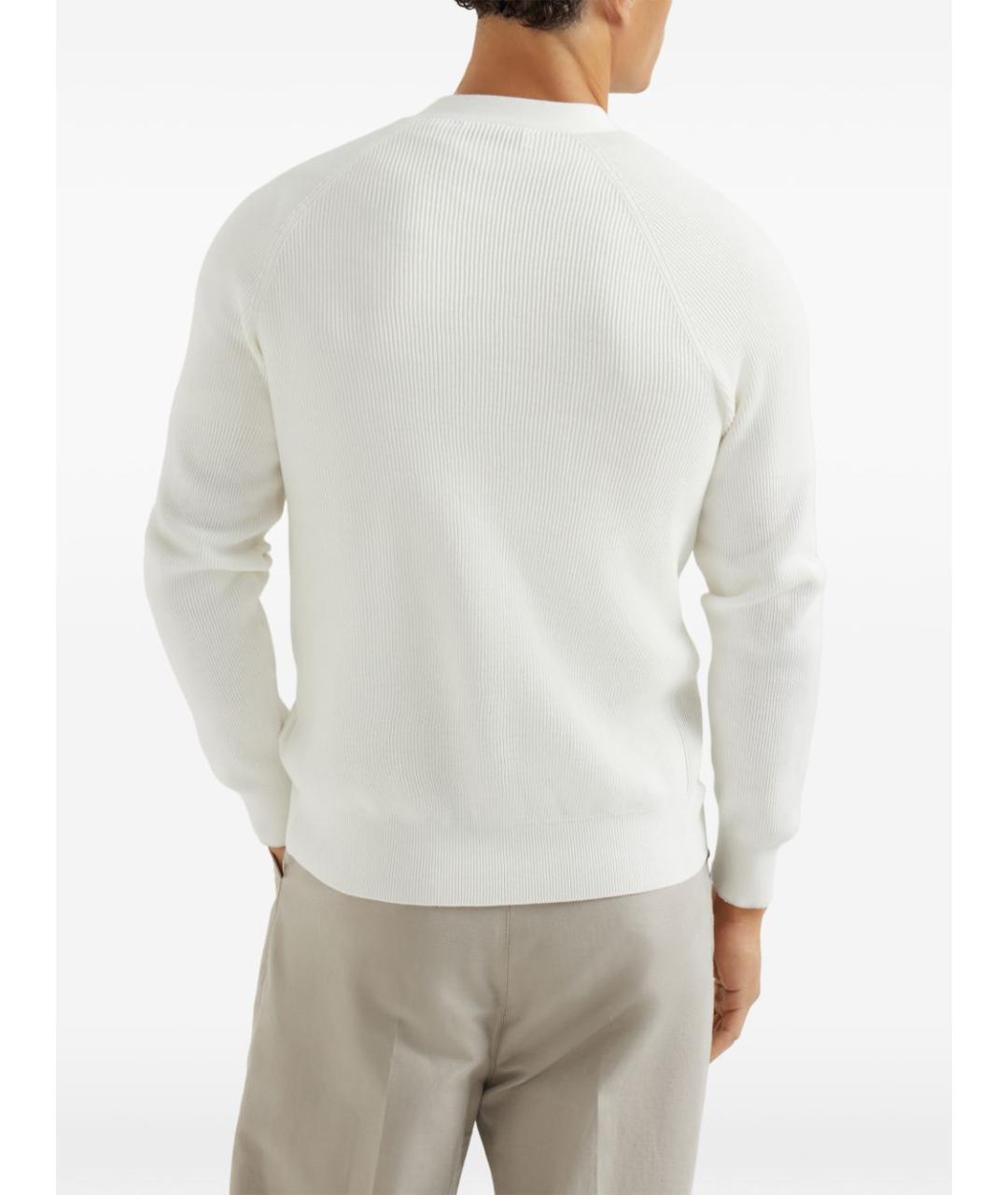 BRUNELLO CUCINELLI Белый хлопковый кардиган, фото 4