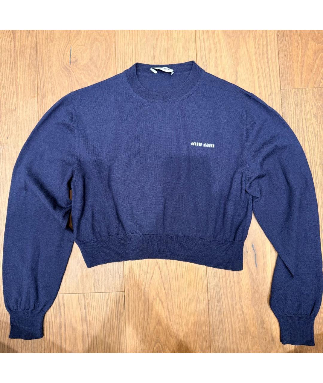 MIU MIU Темно-синий джемпер / свитер, фото 5