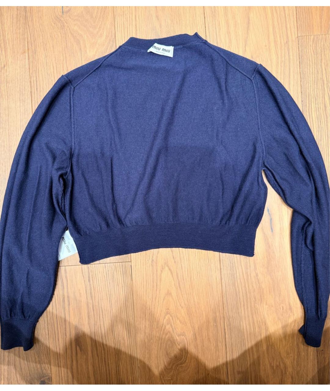 MIU MIU Темно-синий джемпер / свитер, фото 3