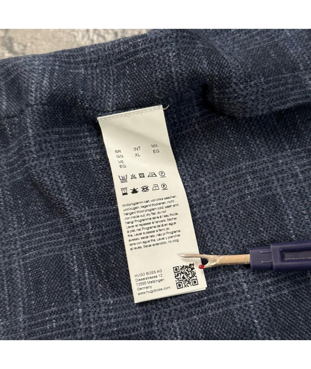 HUGO BOSS Темно-синий шерстяной пиджак, фото 5