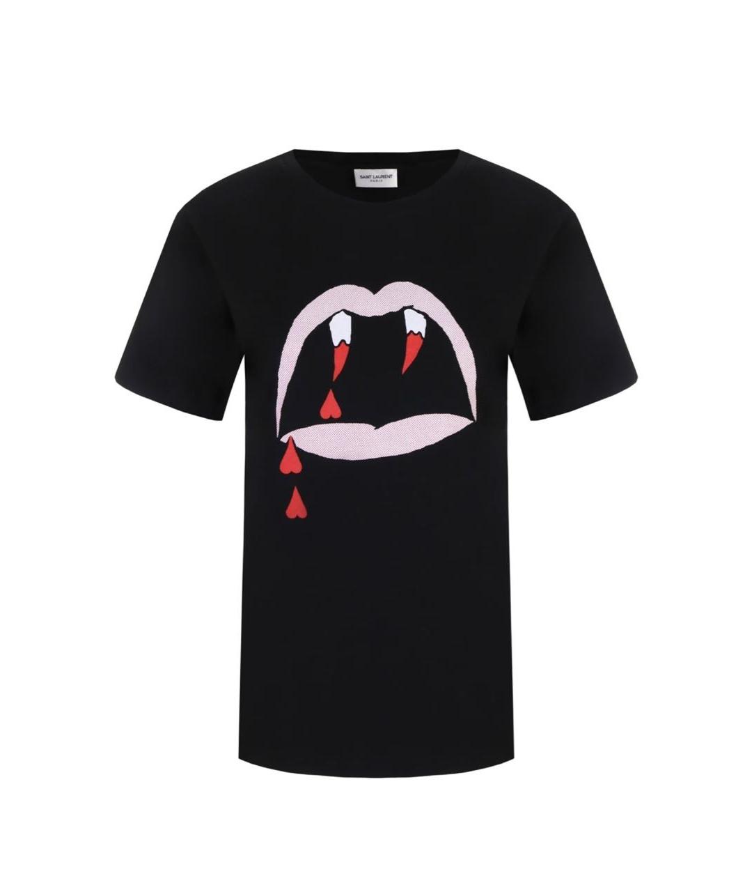 SAINT LAURENT Черная хлопковая футболка, фото 7