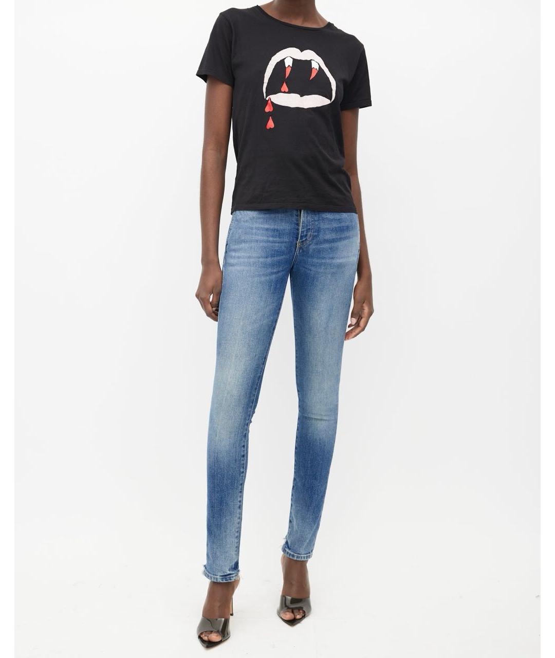 SAINT LAURENT Черная хлопковая футболка, фото 6