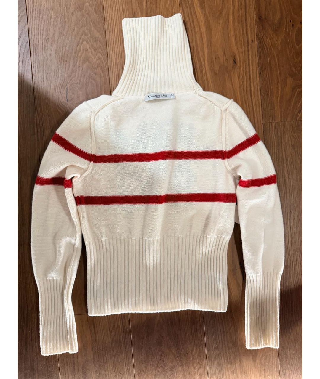 CHRISTIAN DIOR Бежевый шерстяной джемпер / свитер, фото 3