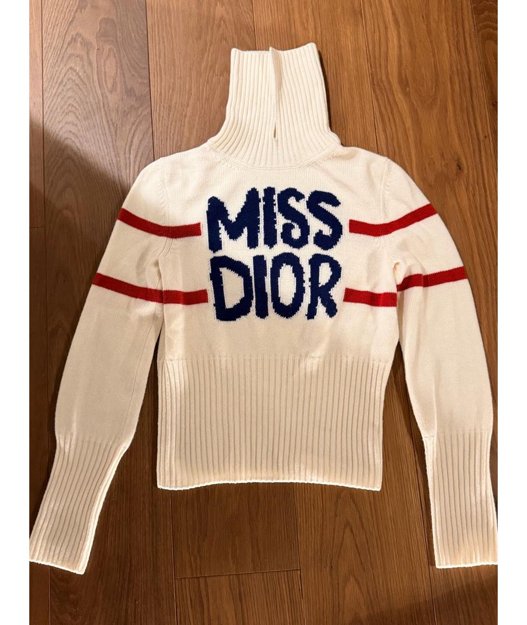 CHRISTIAN DIOR Бежевый шерстяной джемпер / свитер, фото 6