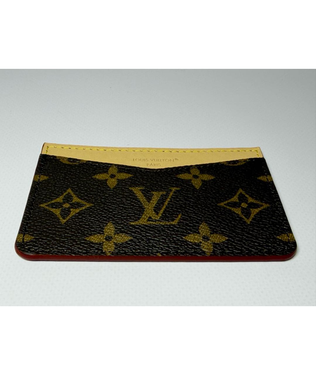 LOUIS VUITTON Коричневый кожаный кардхолдер, фото 4
