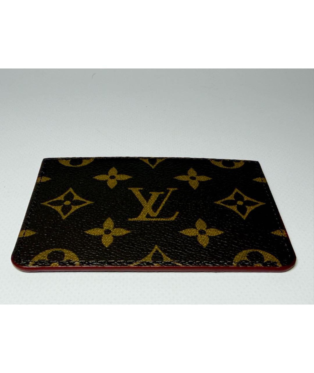 LOUIS VUITTON Коричневый кожаный кардхолдер, фото 6
