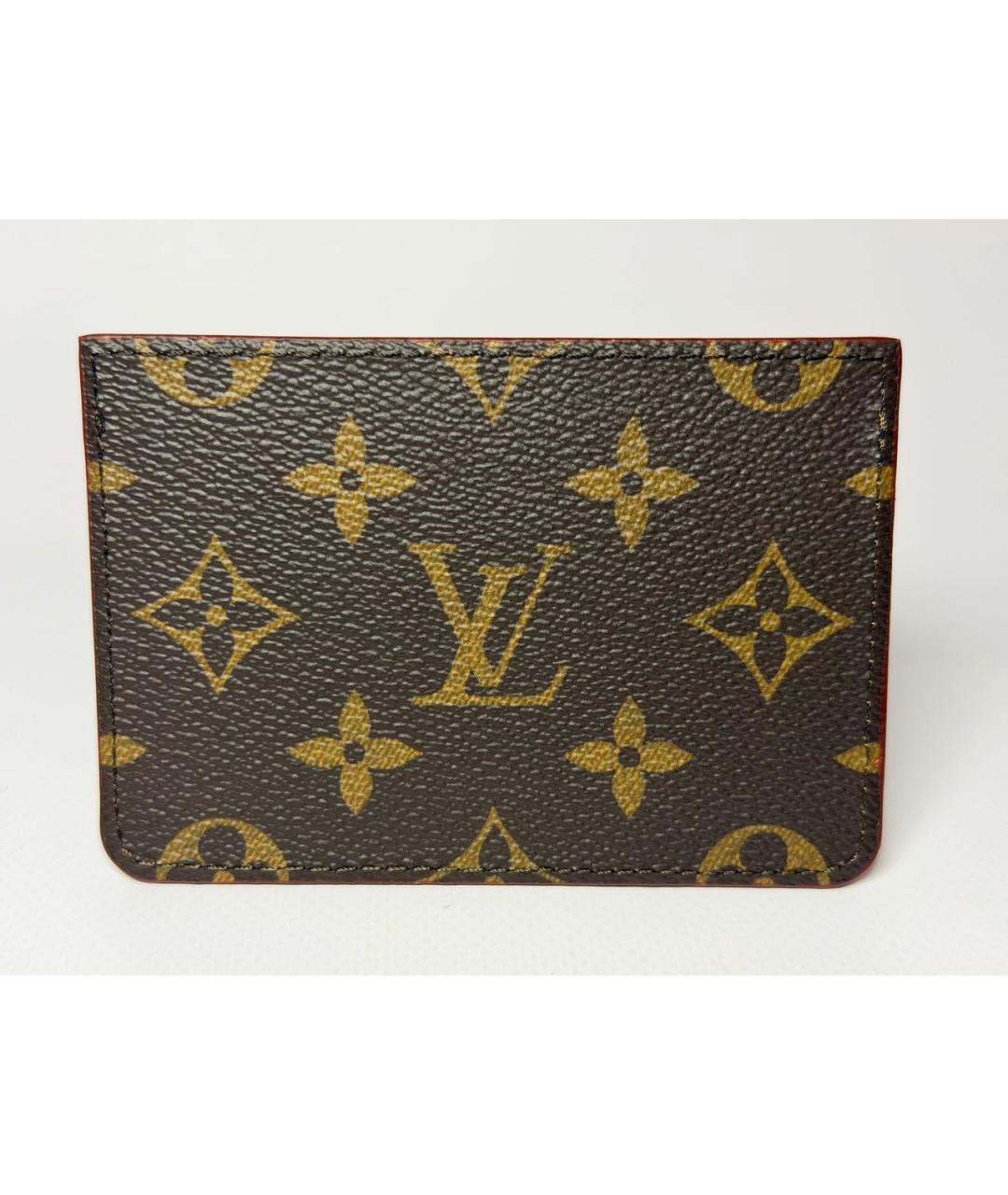 LOUIS VUITTON Коричневый кожаный кардхолдер, фото 2