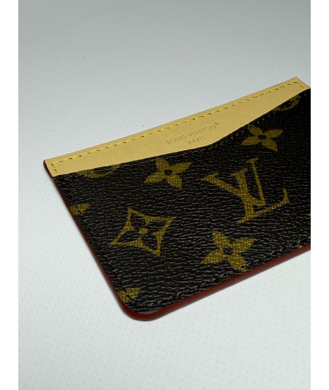 LOUIS VUITTON Коричневый кожаный кардхолдер, фото 5