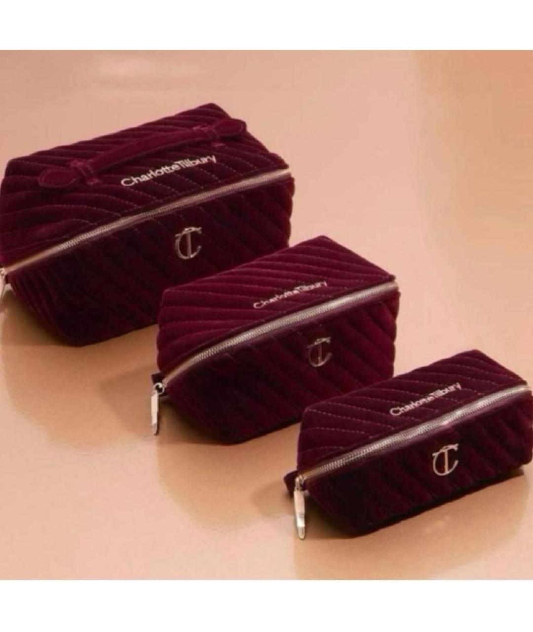 CHARLOTTE TILBURY Бордовая бархатная косметичка, фото 2