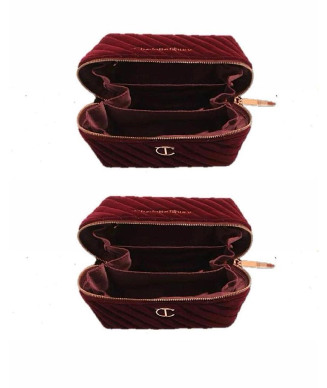 CHARLOTTE TILBURY Бордовая бархатная косметичка, фото 1