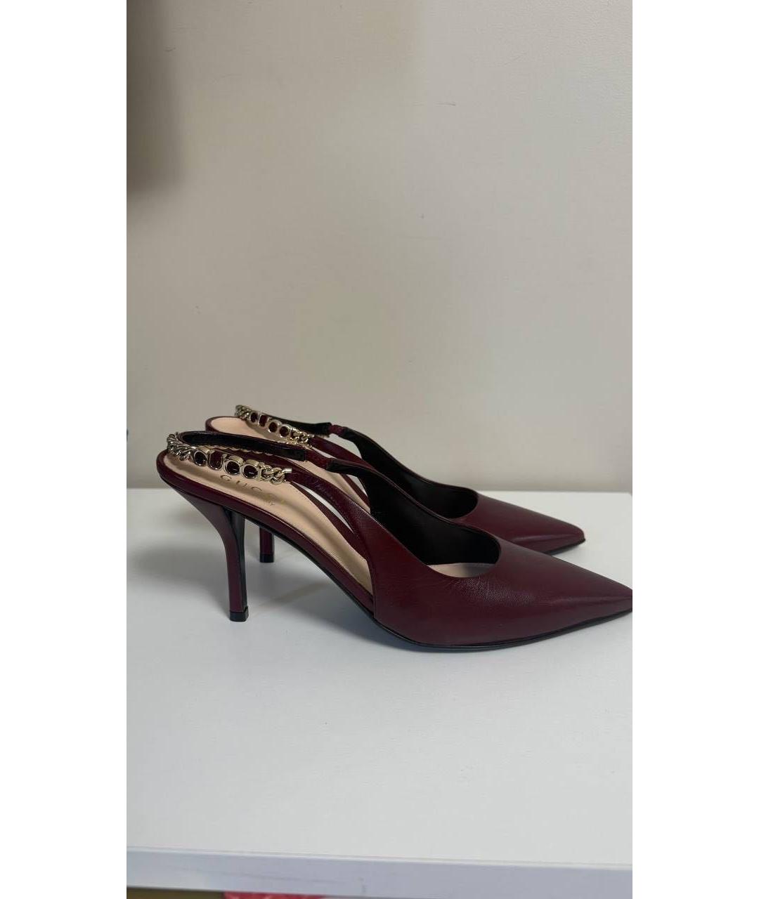 GUCCI Бордовые туфли, фото 6