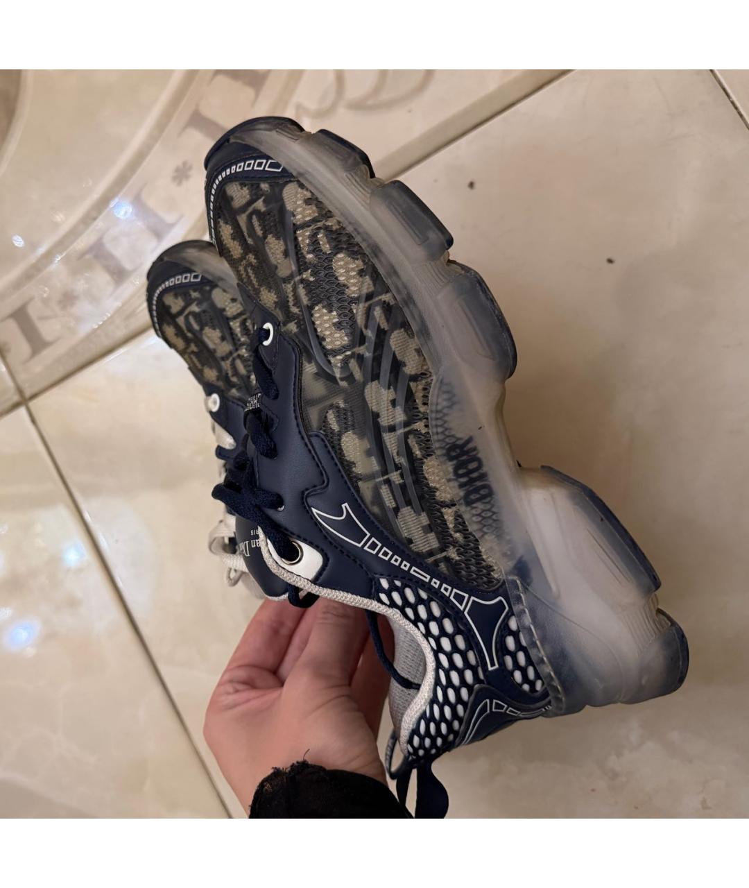 CHRISTIAN DIOR Темно-синие кожаные кроссовки, фото 4