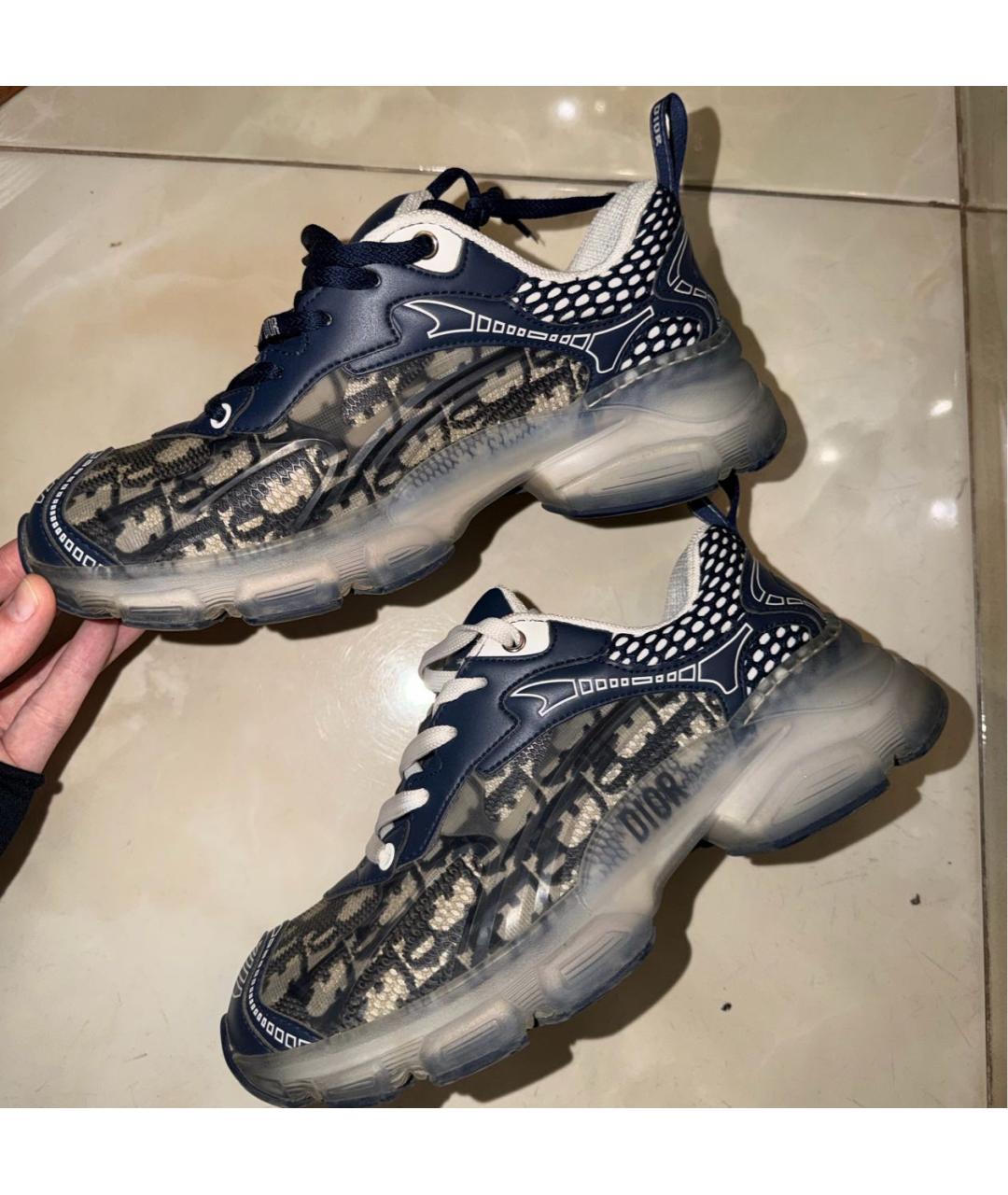 CHRISTIAN DIOR Темно-синие кожаные кроссовки, фото 6