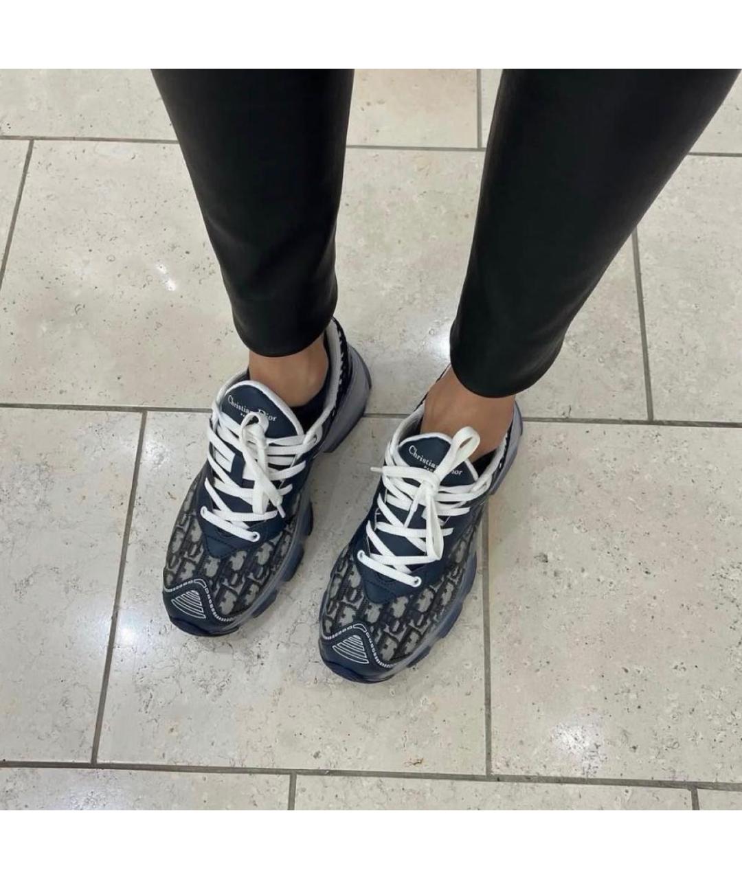 CHRISTIAN DIOR Темно-синие кожаные кроссовки, фото 3