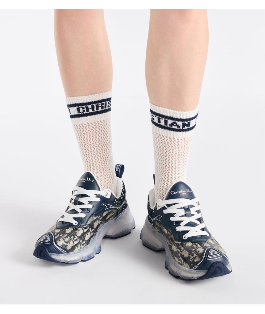 CHRISTIAN DIOR Темно-синие кожаные кроссовки, фото 2