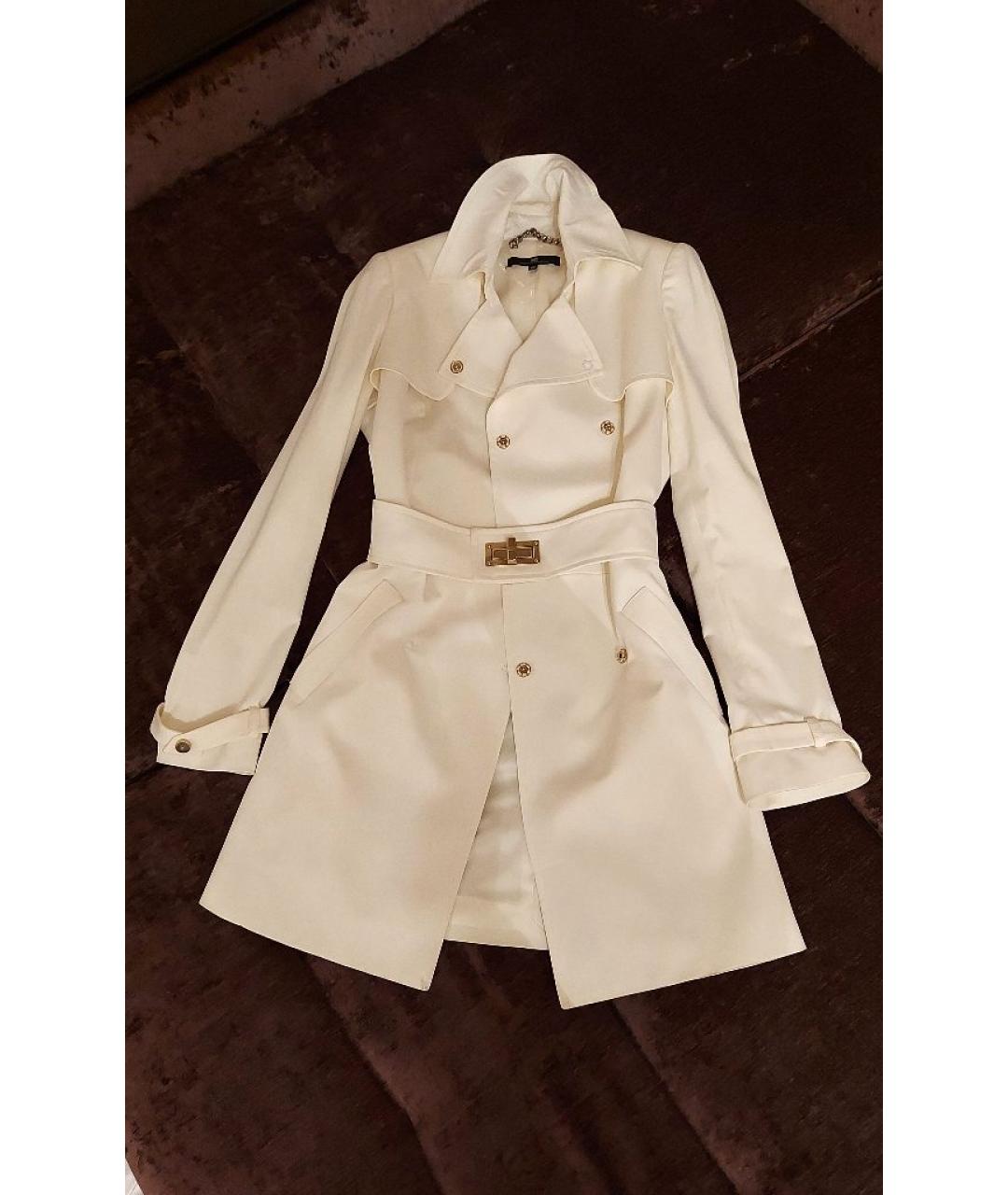 ELISABETTA FRANCHI Белый полиэстеровый тренч/плащ, фото 5