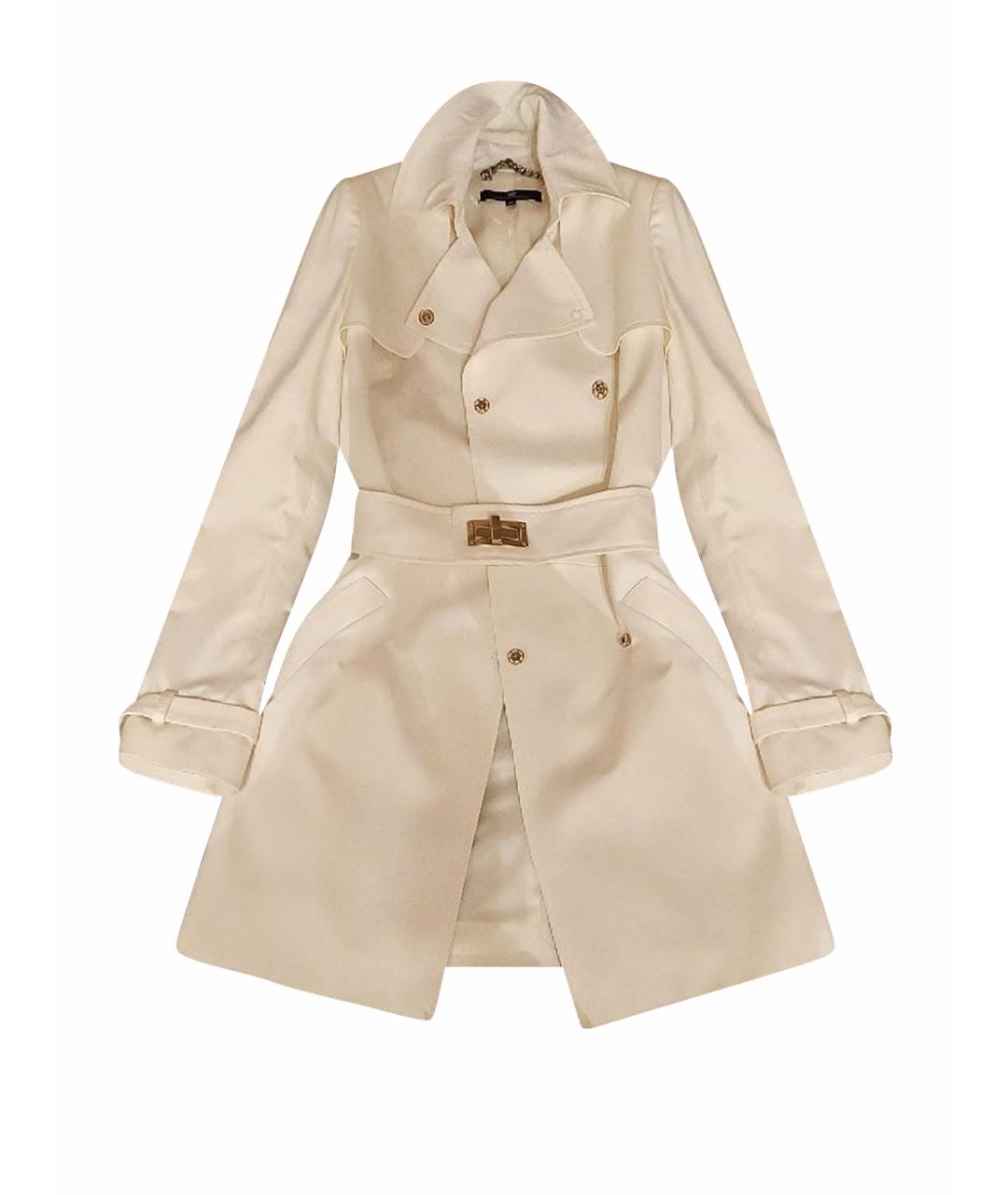 ELISABETTA FRANCHI Белый полиэстеровый тренч/плащ, фото 1