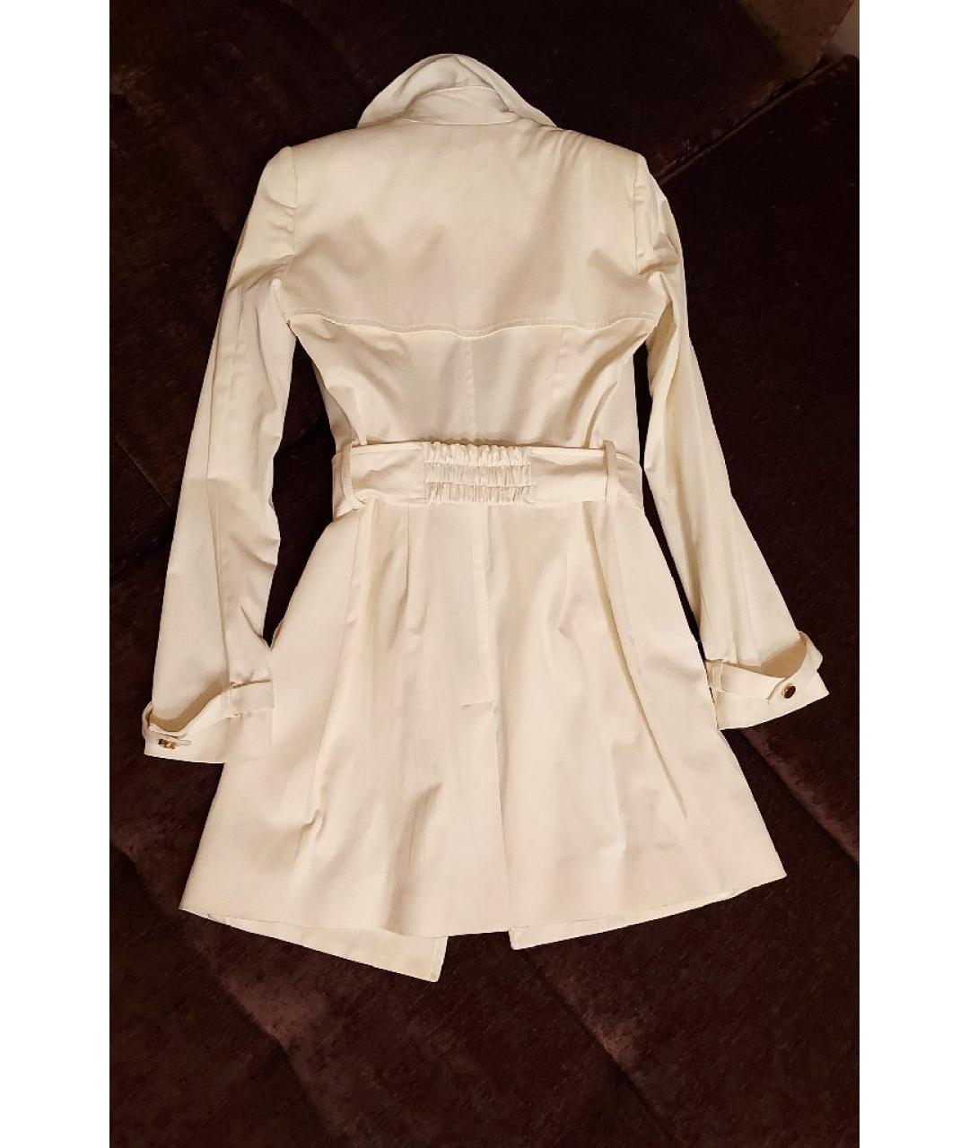 ELISABETTA FRANCHI Белый полиэстеровый тренч/плащ, фото 2