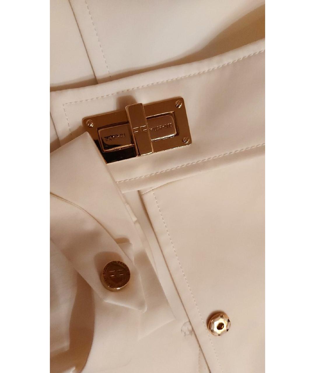 ELISABETTA FRANCHI Белый полиэстеровый тренч/плащ, фото 3