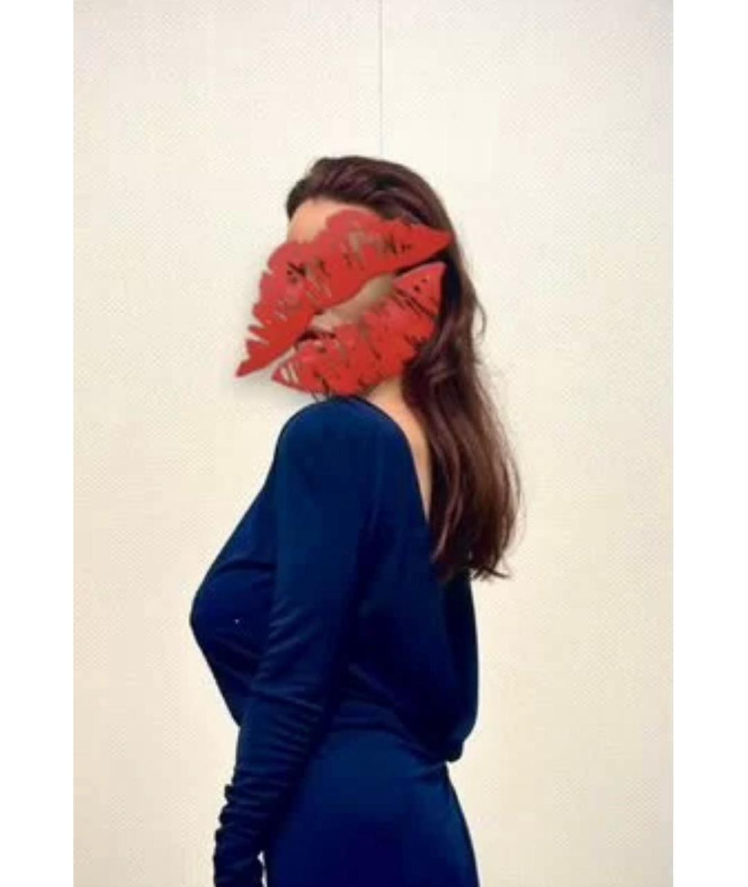 DSQUARED2 Темно-синее полиамидовое вечернее платье, фото 7