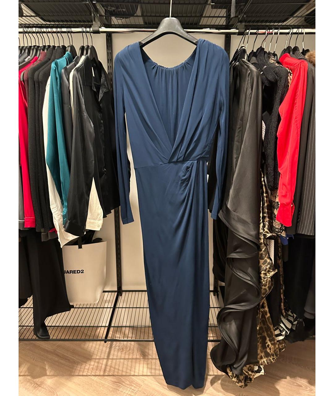 DSQUARED2 Темно-синее полиамидовое вечернее платье, фото 2