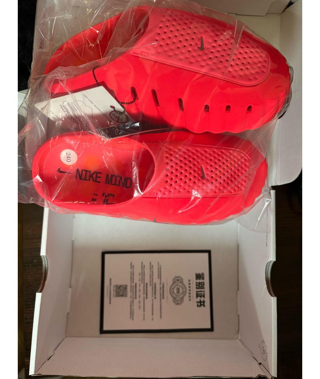 NIKE Красные резиновые шлепанцы, фото 6