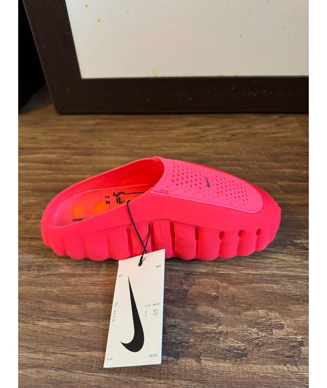 NIKE Красные резиновые шлепанцы, фото 8