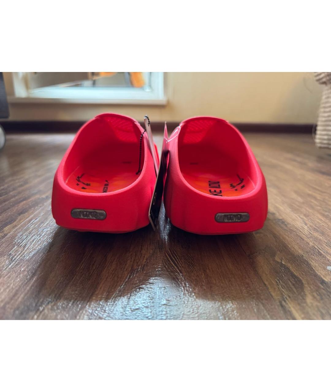 NIKE Красные резиновые шлепанцы, фото 4