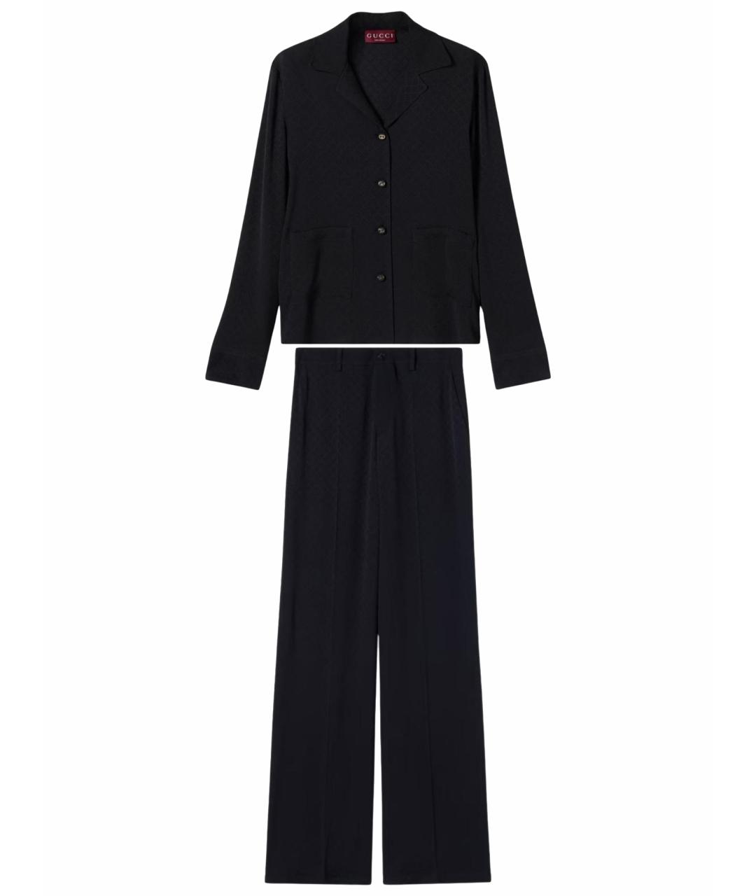 GUCCI Темно-синий вискозный костюм с брюками, фото 1