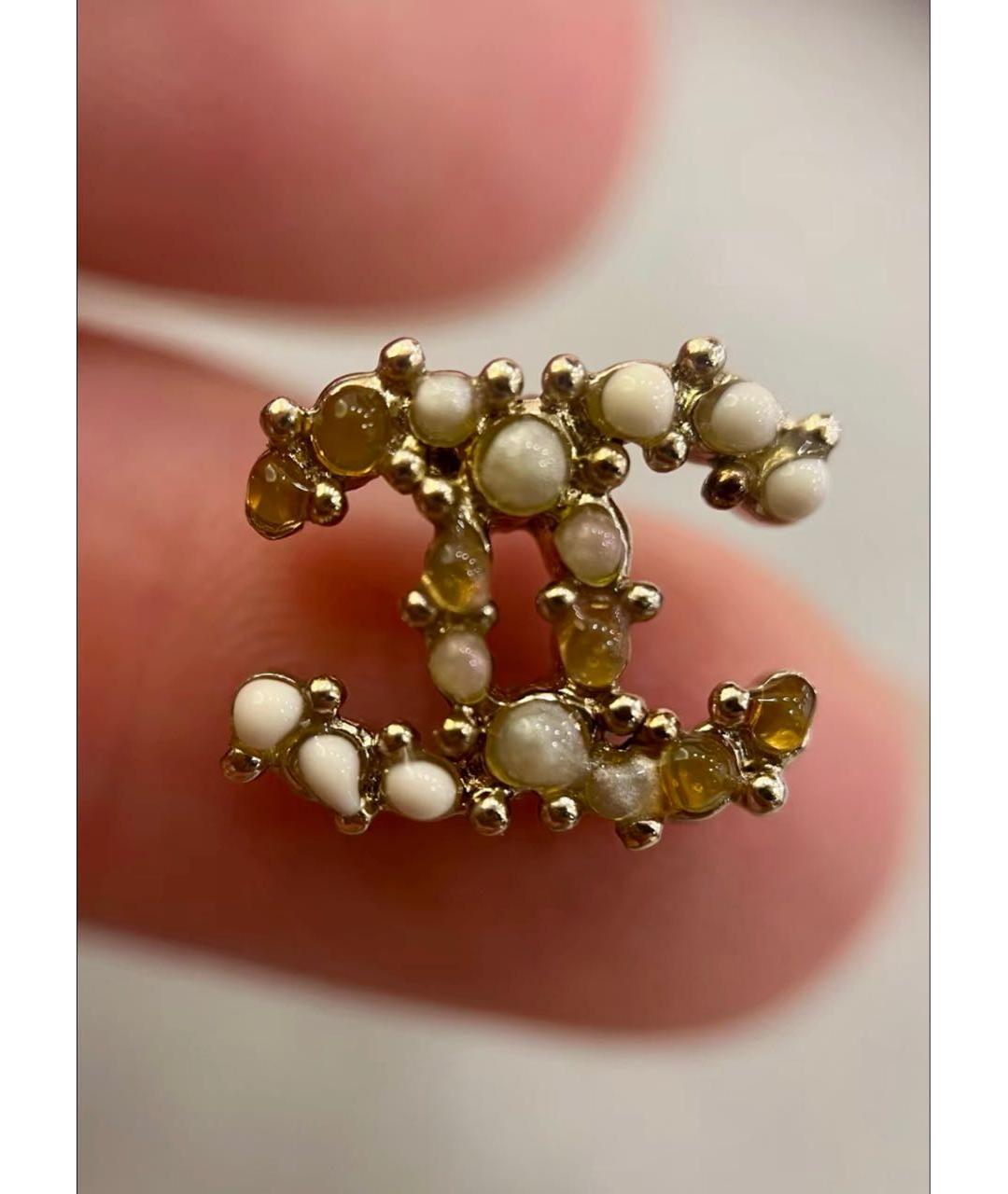 CHANEL Золотые металлические серьги, фото 4